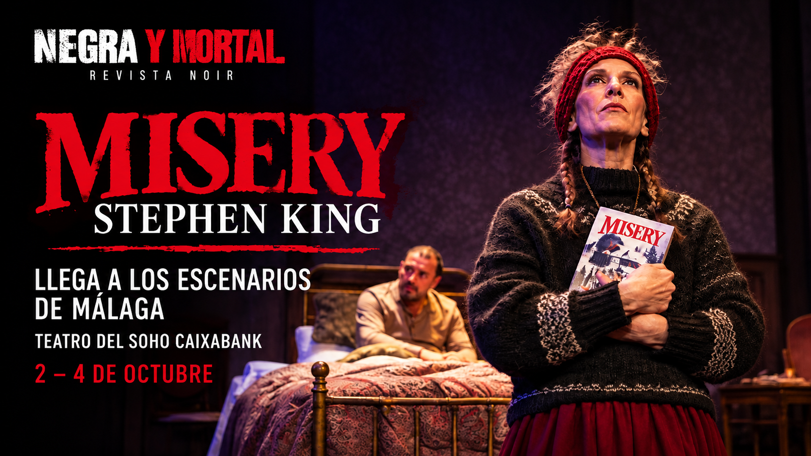 Misery de Stephen King llega al Teatro del Soho de Málaga con Carmen Conesa