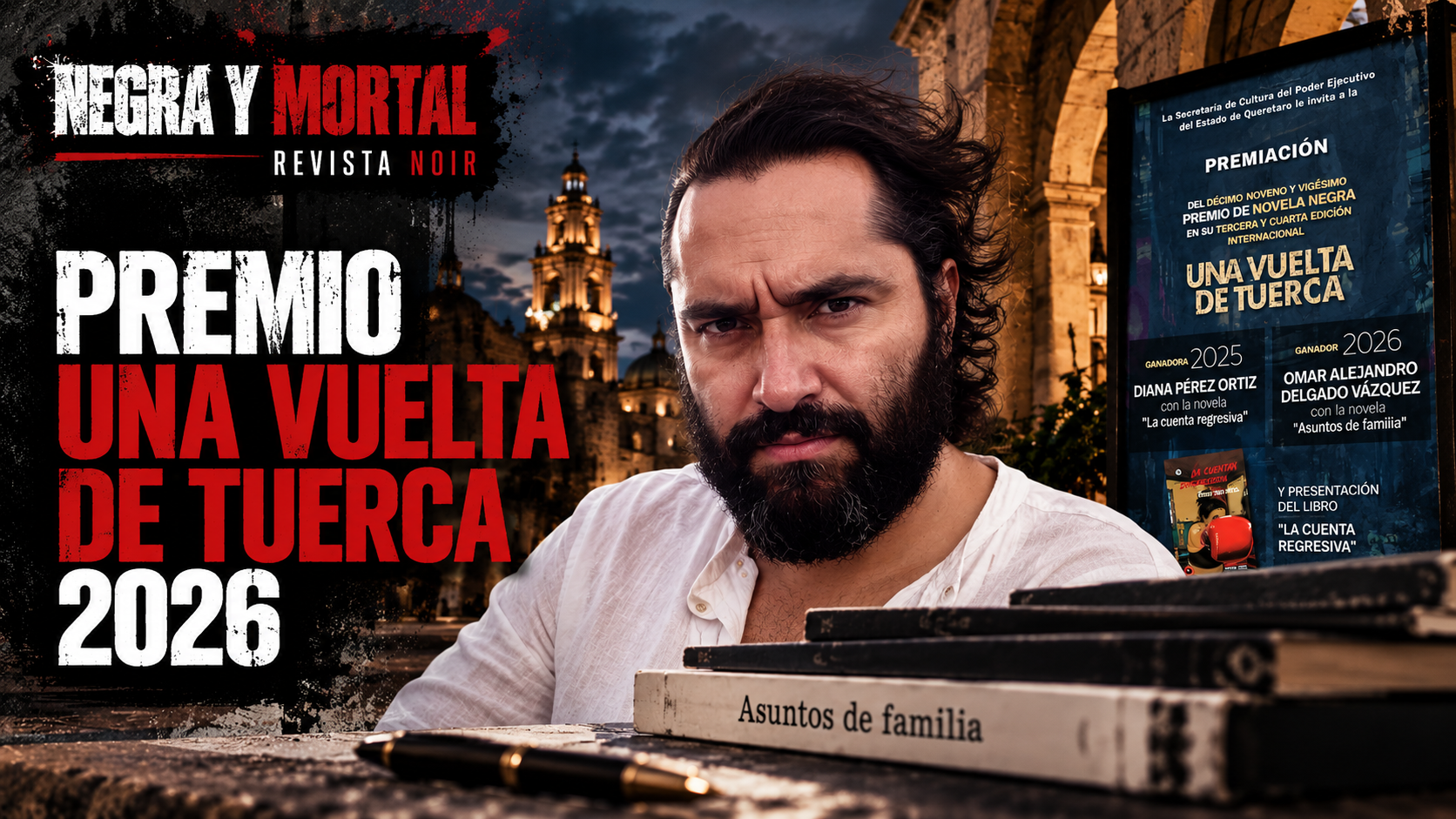 Omar Alejandro Delgado, ganador del Premio Una Vuelta de Tuerca 2026