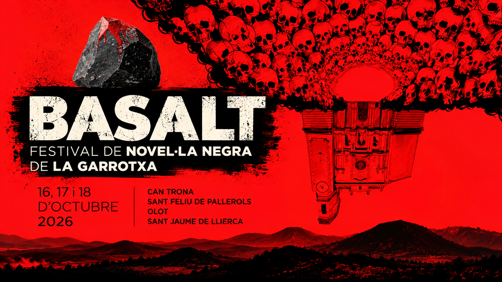 Cartell de BASALT 2026, Festival de Novel·la Negra de la Garrotxa