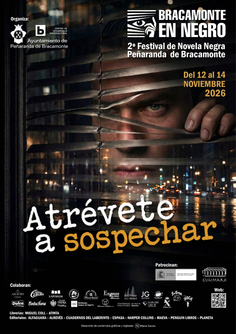 Cartel de Bracamonte en Negro 2026, Festival de Novela Negra de Peñaranda de Bracamonte