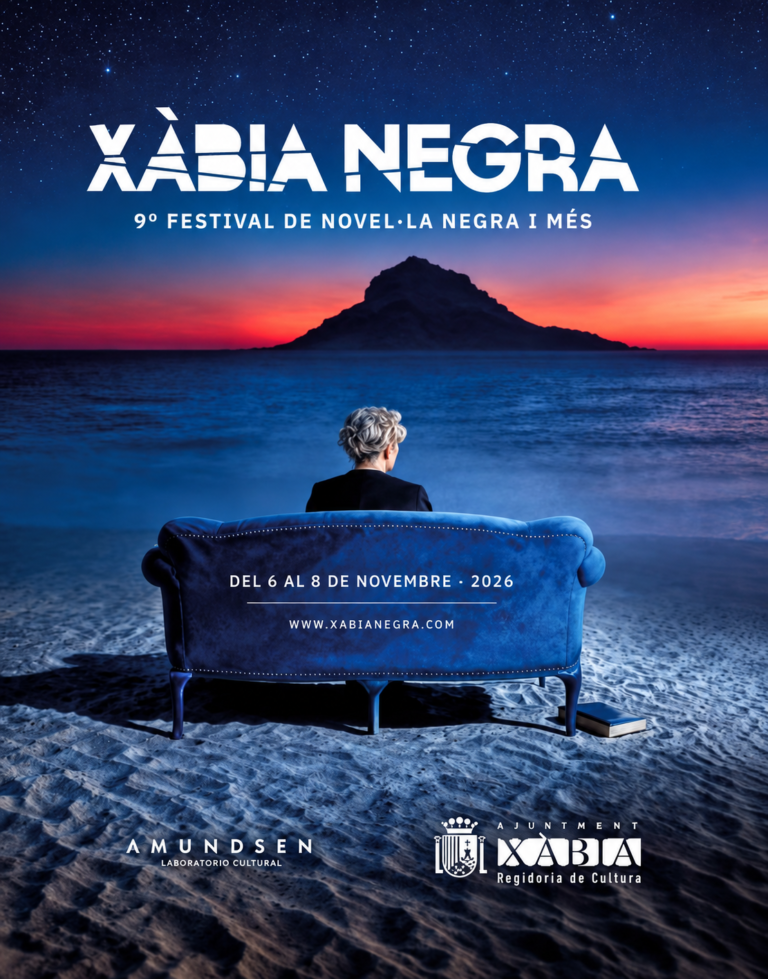 Cartel de Xàbia Negra 2026, festival de novela negra del 6 al 8 de noviembre en Xàbia.
